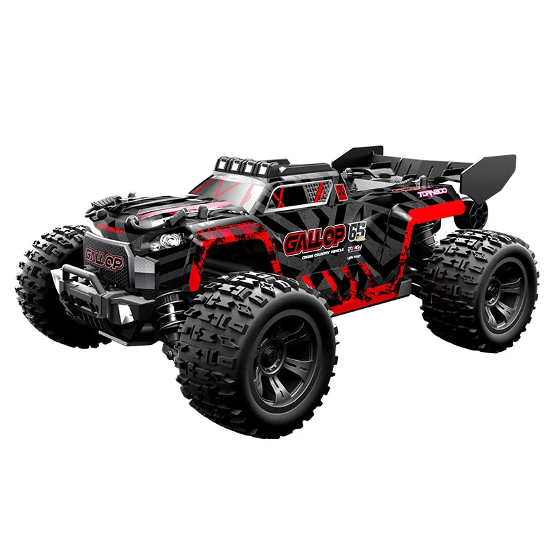 High-Speed 1/18 RC Monster Truck - Red/Green LED Lights & Metal Gears!